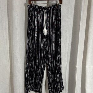 SHEIN Black Rust and White Geometric Print Palazzo Pants